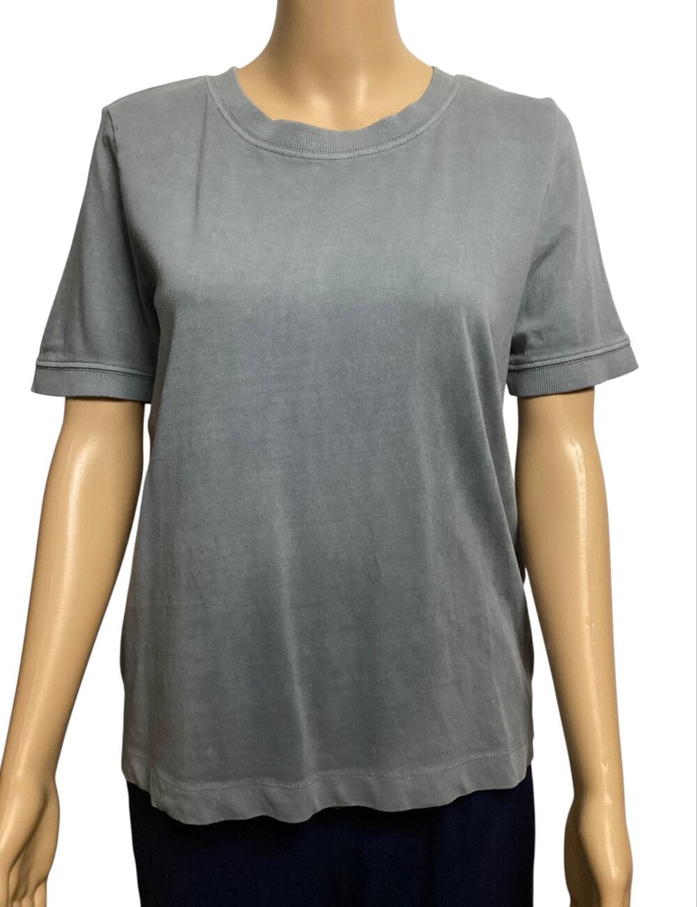ZARA Washed Grey Cotton Crewneck T-Shirt Short Sleeve Acid Wash Mineral Tee sz M